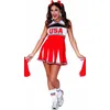 Image de FIESTAS GUIRCA | Disfraz de Animadora Adulta (44-46/XL) - Robe Sportive - Costumes de Cheerleader pour Halloween, Carnaval et Fêtes Déguisées - Idéal pour Adultes - Rouge et Blanc