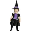 Image de FIESTAS GUIRCA | Costume de Petite Sorcière Violette Bébé (18-24 Mois) - Chapeau et Robe - Costumes de Sorcière pour Halloween, Carnaval et Fêtes Costumées - Idéal pour Filles - Noir et Violet
