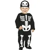 Image de FIESTAS GUIRCA | Costume de Squelette Bébé (12-18 Mois) - Combinaison et Bonnet - Costumes d'Halloween et Fêtes de Déguisements pour Bébés Unisexe - Idéal pour Célébrations - Noir et Blanc