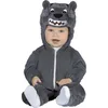 Image de FIESTAS GUIRCA | Costume de Loup Bébé (18-24 Mois) - Cagoule, Queue et Combinaison - Costumes d'Animaux pour Halloween, Carnaval et Fêtes Costumées - Idéal pour Bébé Unisexe - Gris