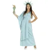 Image de FIESTAS GUIRCA | Costume Statue de la Liberté Adulte (42-44/L) - Robe, Cape, Diadème et Torche - Costumes d'Amérique pour Halloween, Carnaval et Fêtes Patriotiques - Idéal pour Femmes - Bleu et Vert