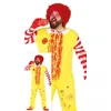 Image de FIESTAS GUIRCA | Costume de Payaso Burger pour Adulte (52-54/L) - Combinaison - Costumes de Clown pour Halloween, Carnaval et Fêtes Déguisées - Idéal pour Hommes - Jaune et Rouge