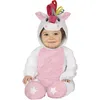 Image de FIESTAS GUIRCA | Costume de Licorne Bébé (12-18 mois) - Capuche, Combinaison et Pieds - Costumes d'Animaux et Fantaisie pour Halloween, Carnaval et Fêtes Déguisées - Idéal pour Enfants - Blanc et Rose