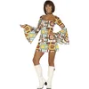 Image de FIESTAS GUIRCA | Costume Chica Disco (42-44/L) - Robe de Fête Années '70 pour Femme Adulte - Idéal pour Carnaval, Halloween et Fêtes à Thème des Années Soixante-dix - Multicolore