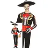 Image de FIESTAS GUIRCA Déguisement squelette Mariachi pour hommes - Costume mexicain du jour des morts - Costumes d'Halloween pour hommes adultes Taille Adulte L