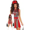 Image de FIESTAS GUIRCA Déguisement de pom-pom girl zombie pour femme - Uniforme de pom-pom girl rouge et gris - Déguisement d'Halloween pour femme Taille M