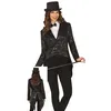 Image de FIESTAS GUIRCA Déguisement Noir à Paillettes pour Femme - Veste Fantaisie Noire pour Femme - Blazer à queue - Costume pour Femme Taille L
