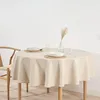 Image de BELUM Nappe ronde anti-taches 100 % coton résiné, sans toile cirée, toucher coton, imperméable, répulsif liquides