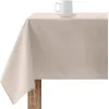 Image de BELUM | Nappe en résine Anti-Taches XL Taille : 100 x 250 Modèle : Lisse Lin 101, Nappe XL Tissu 100% Coton résiné Anti-Taches (Tacte Non plastifié).