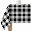 Image de BELUM Nappe en Résine Anti-Taches à Carreaux Vichy 140 x 140 cm - Non Toile Cirée, Noir, Tissu 100% Coton Biologique