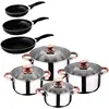 Image de SAN ignacio pk1171 set batterie Cuisine 8 pièces Premium et set 3 poêles, chromé