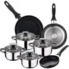 Image de San Ignacio Set de poêles et batterie de cuisine 4 cuerpos + 3 sartenes Noir