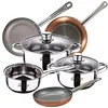 Image de SAN IGNACIO Cassel, 5 pièces en acier inoxydable, avec jeu de poêles (18/22/26 cm) SAN IGNACIO Optimum Plus en aluminium pressé