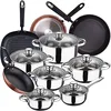 Image de San Ignacio Cassel Batterie de cuisine 12 pcs, 3 poêles à frire 20,24,28 et Gril Moma