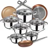 Image de Batterie de cuisine 12 pièces SAN IGNACIO Cassel, acier inoxydable, avec set casseroles (20/24/28 cm)Professional Chef Copper Plus en aluminium pressé