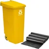 Image de WELL HOME MOBILIARIO & DECORACIÓN Conteneur de recyclage + 3 sacs poubelle de 10 pièces, bleu, 42 x 57 x 88 cm