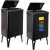 Image de WELL HOME MOBILIARIO & DECORACIÓN 2 poubelles intelligentes de 40 l c/u, hauteur : 71,5 (x 35,5 x 26), noir avec étiquettes magnétiques