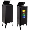 Image de WELL HOME MOBILIARIO & DECORACIÓN 2 poubelles intelligentes de 60 l avec étiquettes magnétiques, hauteur : 95,5 (x 35,5 x 26), noir