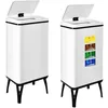 Image de WELL HOME MOBILIARIO & DECORACIÓN 2 poubelles intelligentes de 50 l c/u, hauteur : 83,5 (x 35,5 x 26), blanc avec étiquettes magnétiques