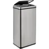Image de Poubelle intelligente sans pieds avec ouverture automatique ou contact manuel, 60 l, hauteur : 79,5 cm (x35,5 x 26), gris.