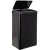 Image de Poubelle intelligente sans pieds avec ouverture automatique ou contact manuel, 50 l, hauteur : 67,5 cm (x35,5 x 26), noir.
