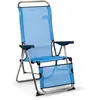 Image de Solenny 50001072735205 Chaise Longue Relax 5 Positions avec Dossier Anatomique Bleu/Blanc