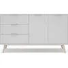 Image de CONCEPT1 Campus 2P3T blanc cire blanc 140 x 40 x h81cm CAMPUS-2P3T-BLANC