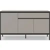 Image de CONCEPT1 Lorenza 3P1T creme noir 140 x 40 x h80cm LORENZA-3P1T-CREME