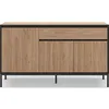 Image de CONCEPT1 Lorenza 3P1T chene noir 140 x 40 x h80cm LORENZA-3P1T-CHENE