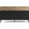 Image de CONCEPT1 Marion 3P3T chene noir 150 x 40 x h80cm MARION-3P3T-CHENE