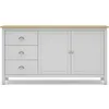Image de CONCEPT1 Buffet Misti 2P3T blanc chêne 150 x 40 x h80,5cm MISTI-2P3T-BLANC