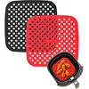 Image de NK 2pcs Revêtements en Silicone Antiadhésifs pour Friteuse à Air - Accessoires pour Friteuse sans Huile, Non-Stick, AirFryer, Papier sulfurisé (Carré 18,6cm)