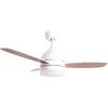 Image de Jocca - Ventilador Techo con Luz LED Regulable| Ventilador Blanco Imitacion Madera Natural| Mando a Distancia| 3 Velocidades| 70W| Temporizador| Diámetro 106cm| Función Verano e Invierno