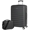 Image de ITACA - Valise Cabine 55x40x20 Rigide Légère à Roulette 4 Roues Pivotantes avec Cadenas à Combinaison Bagage Cabine Idéal pour Voyager en Avion Petite Valise Compacte Compatible avec Rya, Anthracite