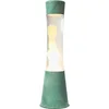 Image de fisura. - Lampe à lave en jade. Base vert jade, liquide transparent et lave blanche. Lampe d'ambiance originale. Avec ampoule de rechange. 11 cm x 11cm x 39,5 cm.