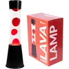 Image de fisura. - Lampe à lave rouge. Base noire, liquide transparent et lave rouge. Effet relaxant. Avec ampoule de rechange. 11 centimètres x11 centimètres x39,5 centimètres