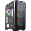 Image de Nfortec - KRATER X Boîtier PC Gaming Mid Tower (ATX), 4x 120mm Ventilateurs ARGB inclus, Mesh frontal, Verre trempé latéral, Noir