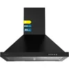 Image de Cecotec Hotte Aspirante 60 cm Pyramidale Bolero Flux PM 606500 Black A. Moteur 165W, Finition Inox, Aspiration 650m3/h, Contrôle Mécanique, 3 Niveaux de Puissance, Éclairage et Filtre à Charbon