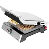 Image de Cecotec Grill électrique Rock’nGrill Pro. Revêtement en Rockstone, Palteaux amovibles et réversibles, Ouvre 180º, Surface 34 x 23cm, Acier inoxydable