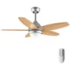 Image de Cecotec Ventilateur de Plafond avec Lumière EnergySilence Aero 495, 55 W, Diamètre 42  (106 cm) avec 5 Pales Réversibles, Lumière LED, Télécommande, Minuterie jusqu’à 8h, 3 Vitesses, Finition en Bois