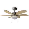 Image de Cecotec Ventilateur de Plafond avec Lumière EnergySilence Aero 350 50 W, Basse Consommation, Diamètre 81 cm, 6 Pales Réversibles, 3 Vitesses, Fonction Hiver, Finition Blanc/Bois