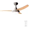 Image de Cecotec Ventilateur de plafond avec télécommande et lumière EnergySilence Aero 480. 65 W, 106 cm de diamètre, 3 Pales réversibles, 3 Vitesses, Finition bois noyer/hêtre