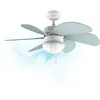 Image de Cecotec Ventilateur de plafond EnergySilence 3600 Vision Sky. 50 W, diamètre 92 cm, lampe, 3 vitesses, 6 pales réversibles, fonction été/hiver, interrupteur de chaîne, blanc/bleu