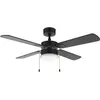 Image de Cecotec - Ventilateur de Plafond avec Lumière EnergySilence Aero 450 FullBlack - 50 W, Diamètre 106 cm, Lampe Intégrée, 3 Vitesses, 4 Pales Réversibles, Mode Été, Hiver