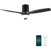 Image de Cecotec Ventilateur De Plafond Avec Lumière EnergySilence Aero 5285 Sun BlackTransparent Connected. 40 W, Diamètre 132 cm, LED 18 W et Télécommande, Minuterie et 6 Vitesses, Été/Hiver,