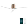 Image de Cecotec Ventilateur de Plafond EnergySilence Aero 5500 Aqua GoldWhite Connected, Moteur DC 40W, Diamètre 132 cm, Basse Consommation, Wifi, Télécommande, Extérieur, Minuteur, Été et Hiver, Silencieux