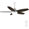 Image de Cecotec - Ventilateur de Plafond avec Lumière EnergySilence Aero 4200 White&DarkWood - 53 W, Diamètre 106 cm, Lampe LED 3 Teintes, Minuterie, 3 Vitesses, 5 Pales, Mode Été/Hiver
