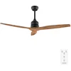 Image de Cecotec Ventilateur de Plafond EnergySilence Aero 5270 DarkWood, Moteur DC 40W, Diamètre 132 cm, 3 Pales, Télécommande, Minuteur, 6 Vitesses, Été et Hiver, Hauteur Ajustable 15 ou 25 cm, Silencieux