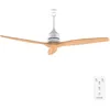 Image de Cecotec Ventilateur de Plafond EnergySilence Aero 5270 LightWood, 40W, Moteur DC, Diamètre 132 cm, Télécommande, Minuteur, 6 Vitesses, Été et Hiver, Hauteur Ajustable 15 ou 25 cm