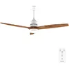 Image de Cecotec - Ventilateur de Plafond avec Lumière EnergySilence Aero 5275 White&BlackWood - 40 W, Diamètre 132 cm, 3 Pales et 6 Vitesses, LED 18 W, Télécommande et Minuterie, Mode Été/Hiver